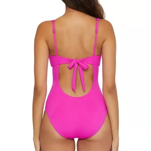 🆕 BECCA® by Rebecca Virtue Color Code V Wire One Piece Swimsuit - Picture 2 of 7